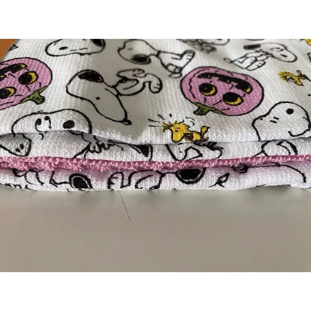 3 Pack Peanuts Snoopy Woodstock Halloween‎ Kitchen Towels Pink Pumpkin 16 X 26”